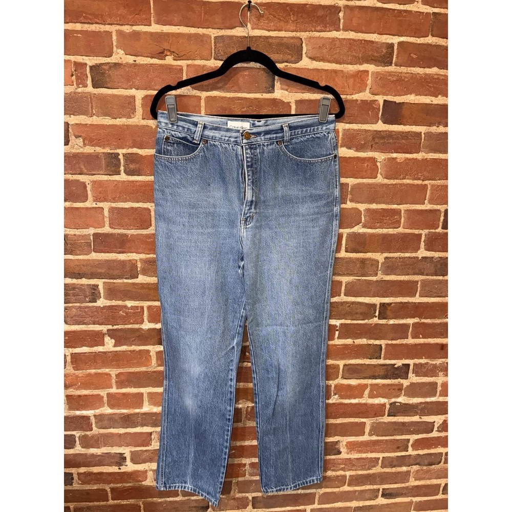 Calvin Klein‎ Womens Blue High Rise Straight Leg Denim 32x28